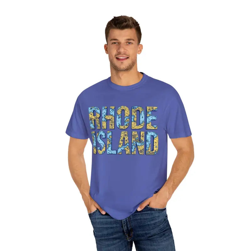 Rhode Island Garment Dyed Unisex T-Shirt Casual Coastal Vibe - Ocean State Styles
