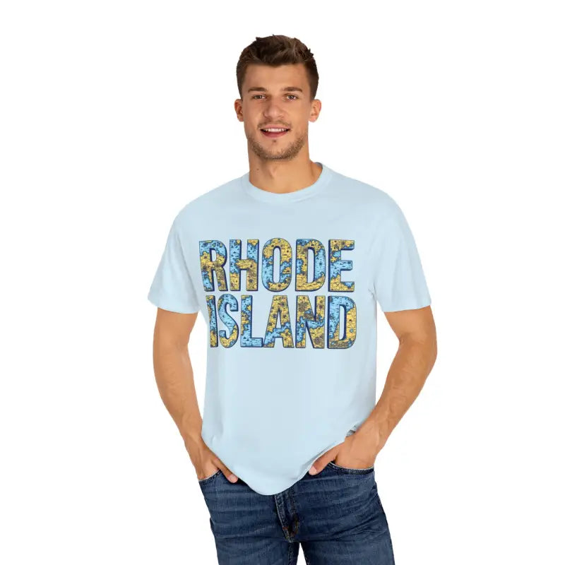 Rhode Island Garment Dyed Unisex T-Shirt Casual Coastal Vibe - Ocean State Styles
