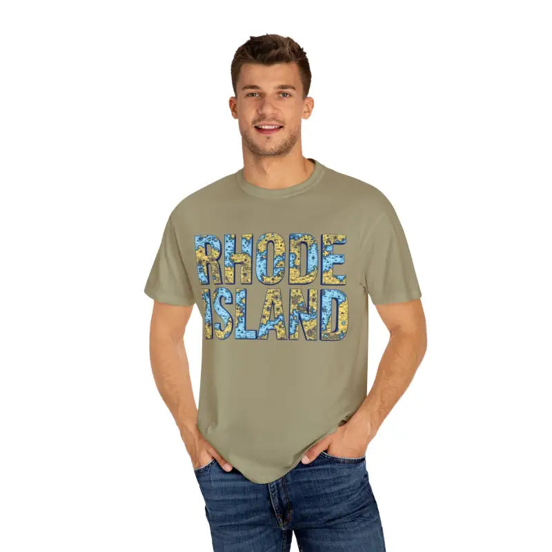 Rhode Island Garment Dyed Unisex T-Shirt Casual Coastal Vibe - Ocean State Styles
