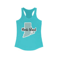 Rhode Island Graphic Racerback Tank Top for Active Women - Ocean State Styles