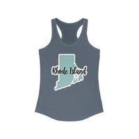 Rhode Island Graphic Racerback Tank Top for Active Women - Ocean State Styles