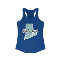 Rhode Island Graphic Racerback Tank Top for Active Women - Ocean State Styles