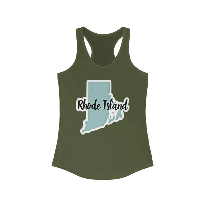 Rhode Island Graphic Racerback Tank Top for Active Women - Ocean State Styles