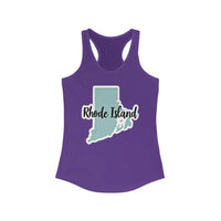 Rhode Island Graphic Racerback Tank Top for Active Women - Ocean State Styles