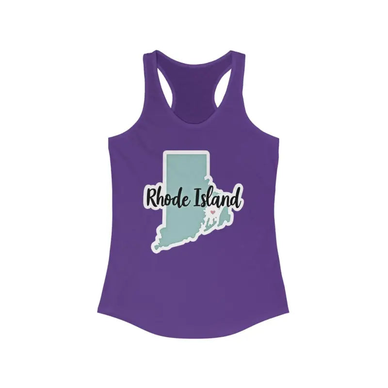 Rhode Island Graphic Racerback Tank Top for Active Women - Ocean State Styles