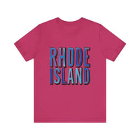 Rhode Island Graphic Tee Pink Unisex Jersey T-Shirt Style - Ocean State Styles