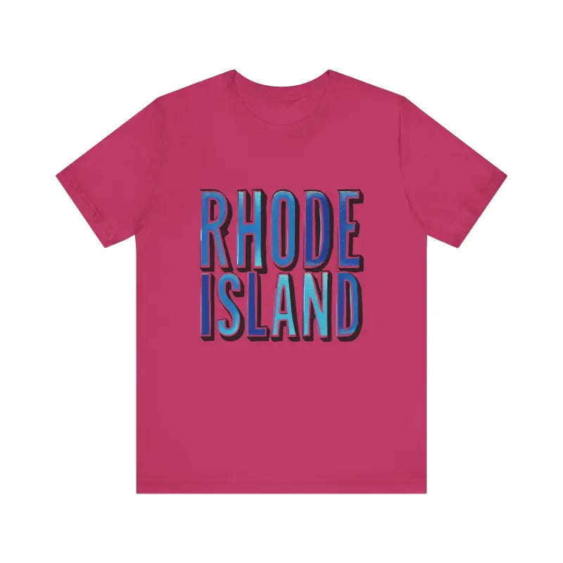 Rhode Island Graphic Tee Pink Unisex Jersey T-Shirt Style - Ocean State Styles
