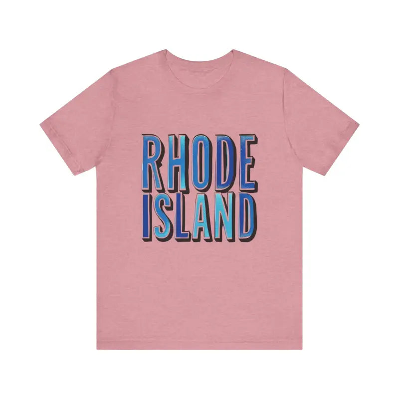 Rhode Island Graphic Tee Pink Unisex Jersey T-Shirt Style - Ocean State Styles