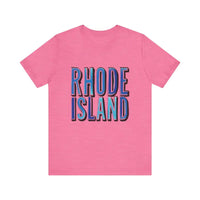 Rhode Island Graphic Tee Pink Unisex Jersey T-Shirt Style - Ocean State Styles
