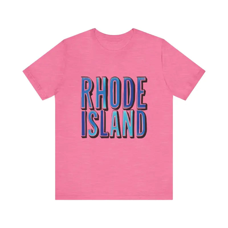 Rhode Island Graphic Tee Pink Unisex Jersey T-Shirt Style - Ocean State Styles