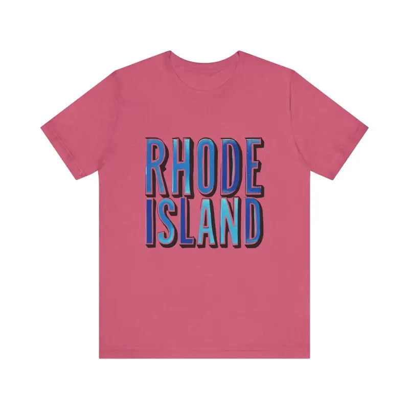 Rhode Island Graphic Tee Pink Unisex Jersey T-Shirt Style - Ocean State Styles