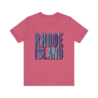 Rhode Island Graphic Tee Pink Unisex Jersey T-Shirt Style - Ocean State Styles