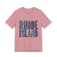 Rhode Island Graphic Tee Pink Unisex Jersey T-Shirt Style - Ocean State Styles
