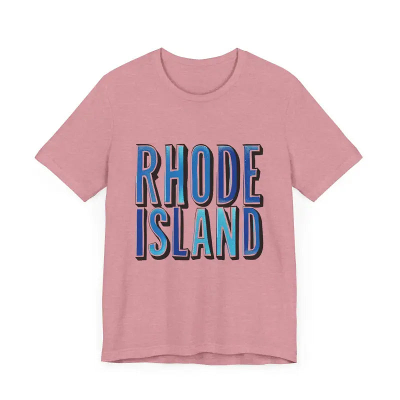 Rhode Island Graphic Tee Pink Unisex Jersey T-Shirt Style - Ocean State Styles