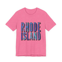 Rhode Island Graphic Tee Pink Unisex Jersey T-Shirt Style - Ocean State Styles
