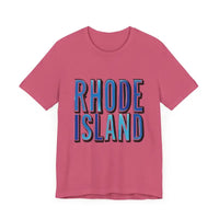 Rhode Island Graphic Tee Pink Unisex Jersey T-Shirt Style - Ocean State Styles