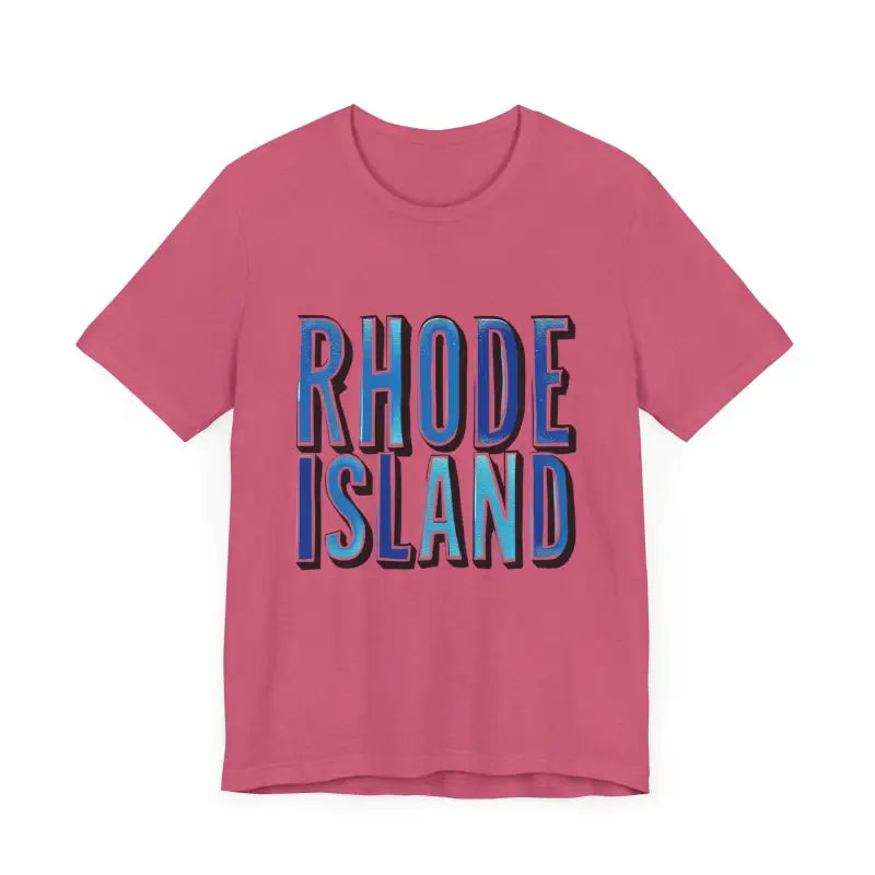 Rhode Island Graphic Tee Pink Unisex Jersey T-Shirt Style - Ocean State Styles