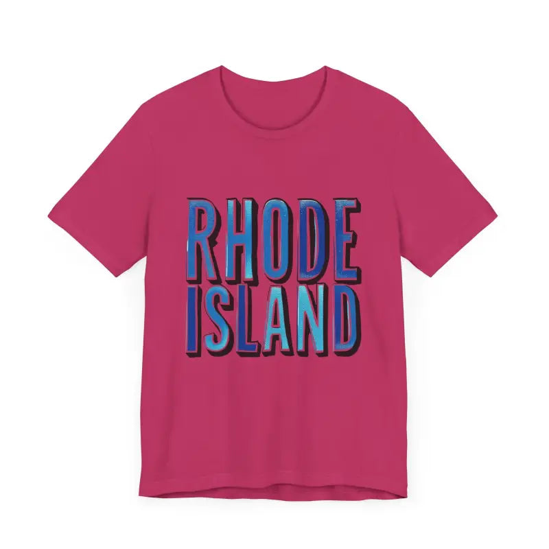 Rhode Island Graphic Tee Pink Unisex Jersey T-Shirt Style - Ocean State Styles