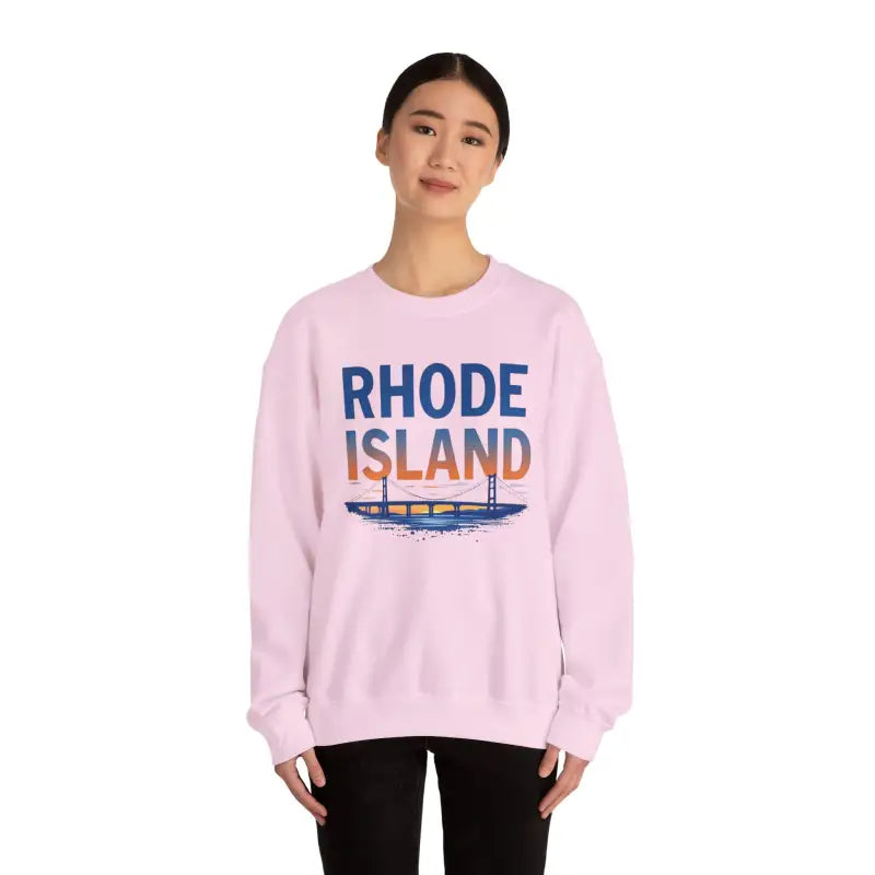 Pink Rhode Island sweatshirt from the Rhode Island Sunset Crewneck collection
