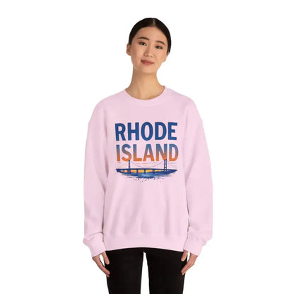 Pink Rhode Island sweatshirt from the Rhode Island Sunset Crewneck collection