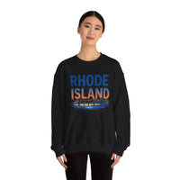 Rhode Island Sunset Crewneck Sweatshirt Black White Pink Unisex Pullover - Ocean State Styles