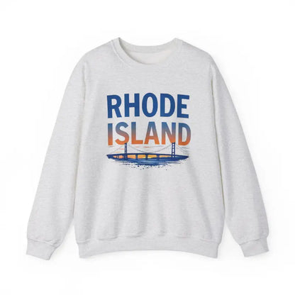 White Rhode Island sweatshirt featured in the Rhode Island Sunset Crewneck Sweatshirt