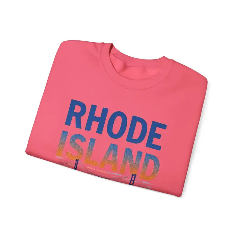 Folded pink t-shirt from Rhode Island Sunset Crewneck Sweatshirt in Black White and Pink