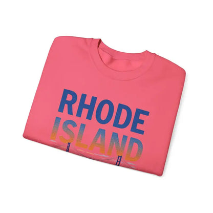 Folded pink t-shirt from Rhode Island Sunset Crewneck Sweatshirt in Black White and Pink