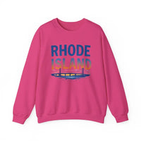 Rhode Island Sunset Crewneck Sweatshirt Black White Pink Unisex Pullover - Ocean State Styles