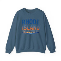 Rhode Island Sunset Crewneck Sweatshirt Black White Pink Unisex Pullover - Ocean State Styles