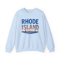 Rhode Island Sunset Crewneck Sweatshirt Black White Pink Unisex Pullover - Ocean State Styles