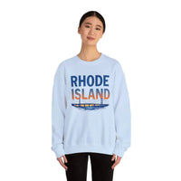 Rhode Island Sunset Crewneck Sweatshirt Black White Pink Unisex Pullover - Ocean State Styles