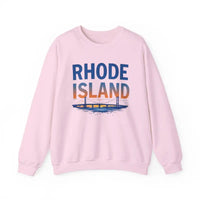 Rhode Island Sunset Crewneck Sweatshirt Black White Pink Unisex Pullover - Ocean State Styles