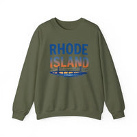 Rhode Island Sunset Crewneck Sweatshirt Black White Pink Unisex Pullover - Ocean State Styles