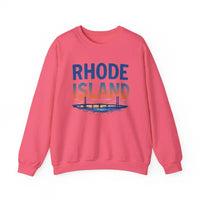 Rhode Island Sunset Crewneck Sweatshirt Black White Pink Unisex Pullover - Ocean State Styles