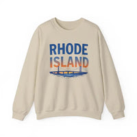 Rhode Island Sunset Crewneck Sweatshirt Black White Pink Unisex Pullover - Ocean State Styles