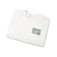 Rhode Island Nautical Map Sweatshirt in Beige White Navy Blue - Ocean State Styles