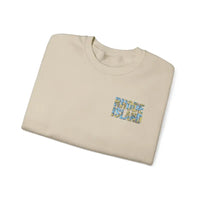 Rhode Island Nautical Map Sweatshirt in Beige White Navy Blue - Ocean State Styles