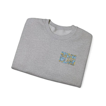 Gray sweatshirt featuring Rhode Island Nautical Map design for comfortable style