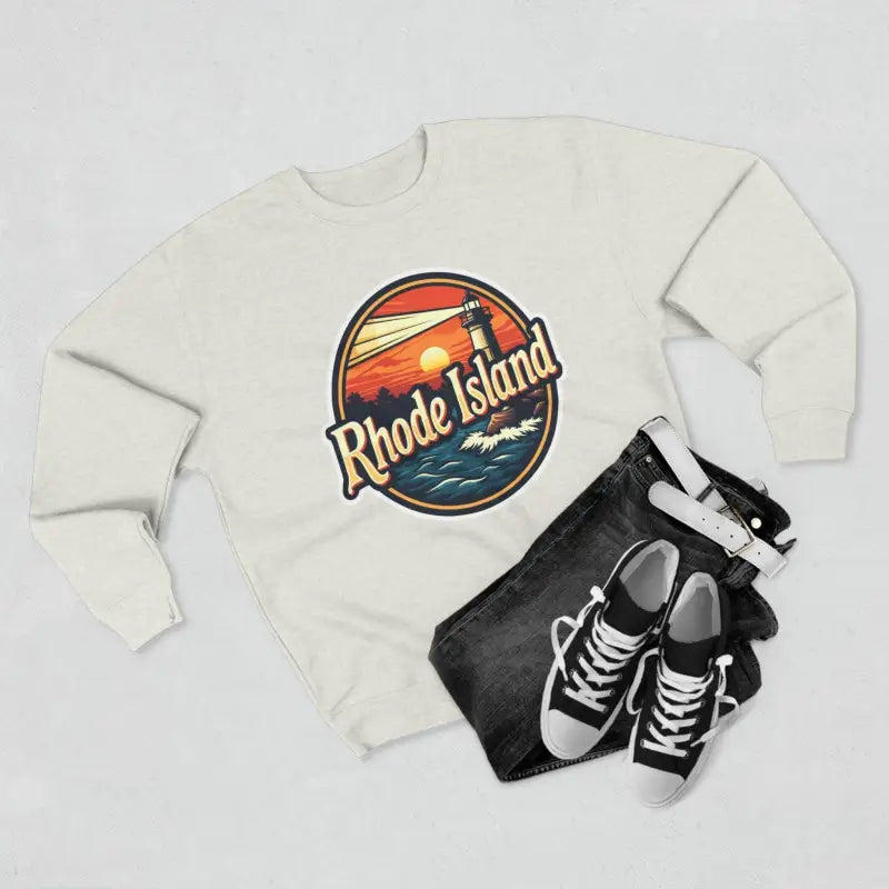 Rhode Island Unisex Crewneck Sweatshirt featuring a lighthouse design