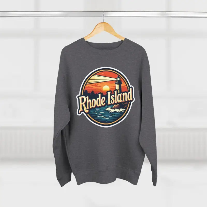 Gray Rhode Island Unisex Crewneck Sweatshirt featuring a stylish design
