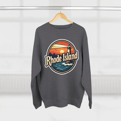 Gray Rhode Island Unisex Crewneck Sweatshirt featuring a stylish design