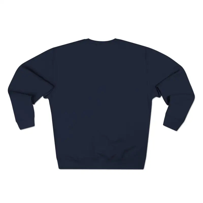 Navy blue Rhode Island Unisex Crewneck Sweatshirt on display