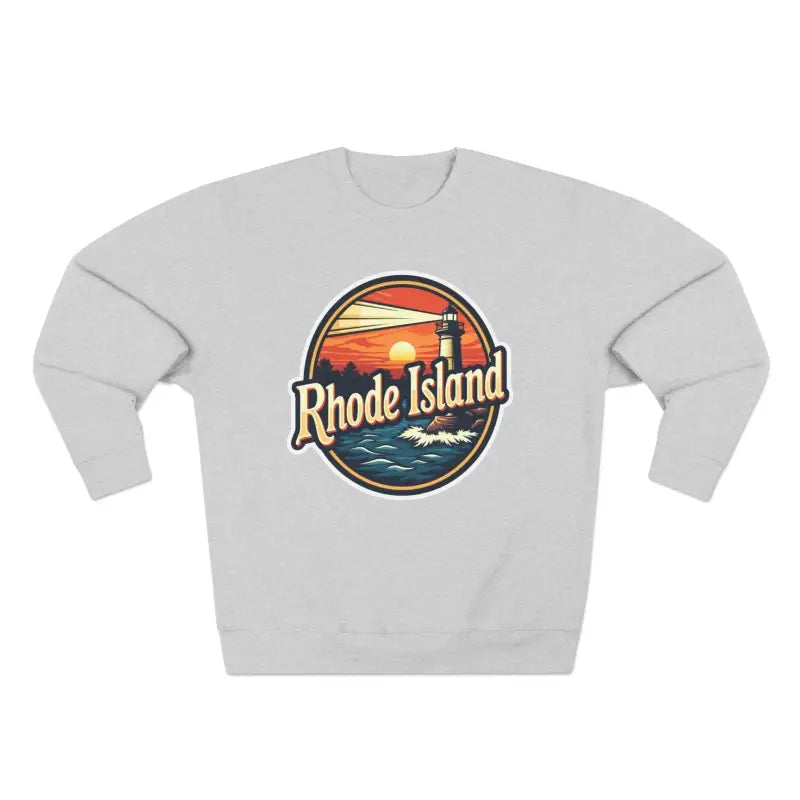 Gray Rhode Island Unisex Crewneck Sweatshirt featuring a stylish design