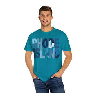 Rhode Island Unisex Garment Dyed Summer T Shirt Vibrant Style - Ocean State Styles