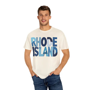 Rhode Island Unisex Garment Dyed Summer T Shirt Vibrant Style - Ocean State Styles
