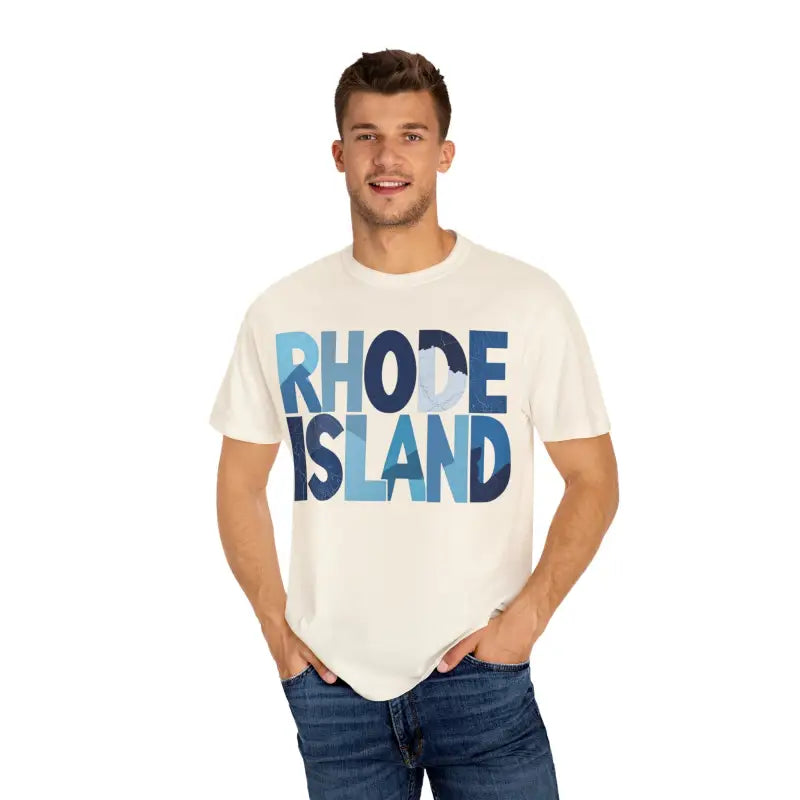 Rhode Island Unisex Garment Dyed Summer T Shirt Vibrant Style - Ocean State Styles