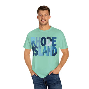 Rhode Island Unisex Garment Dyed Summer T Shirt Vibrant Style - Ocean State Styles
