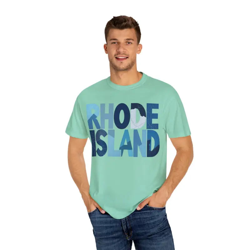 Rhode Island Unisex Garment Dyed Summer T Shirt Vibrant Style - Ocean State Styles