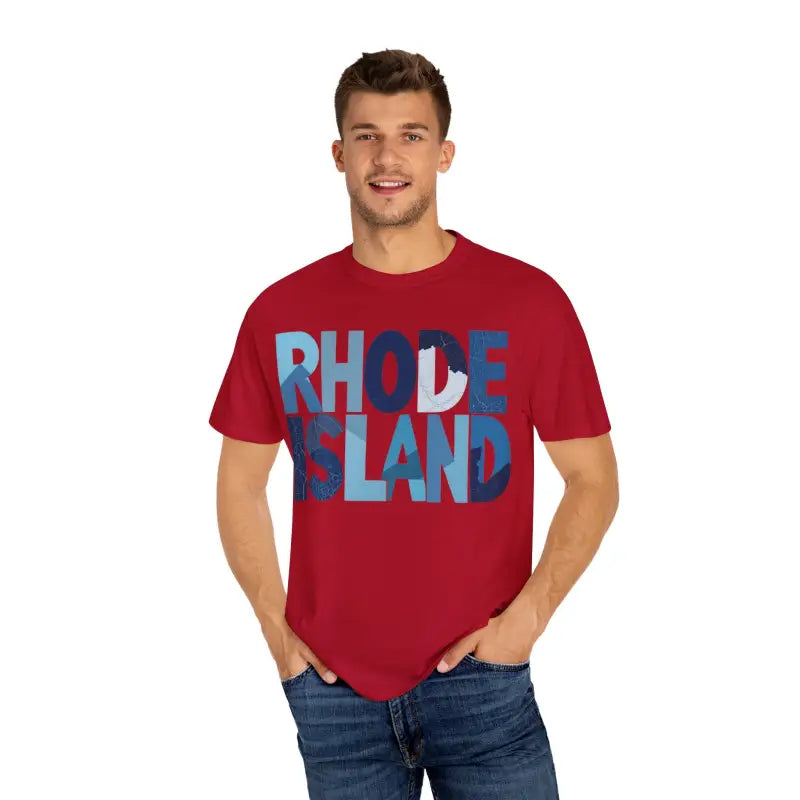 Rhode Island Unisex Garment Dyed Summer T Shirt Vibrant Style - Ocean State Styles